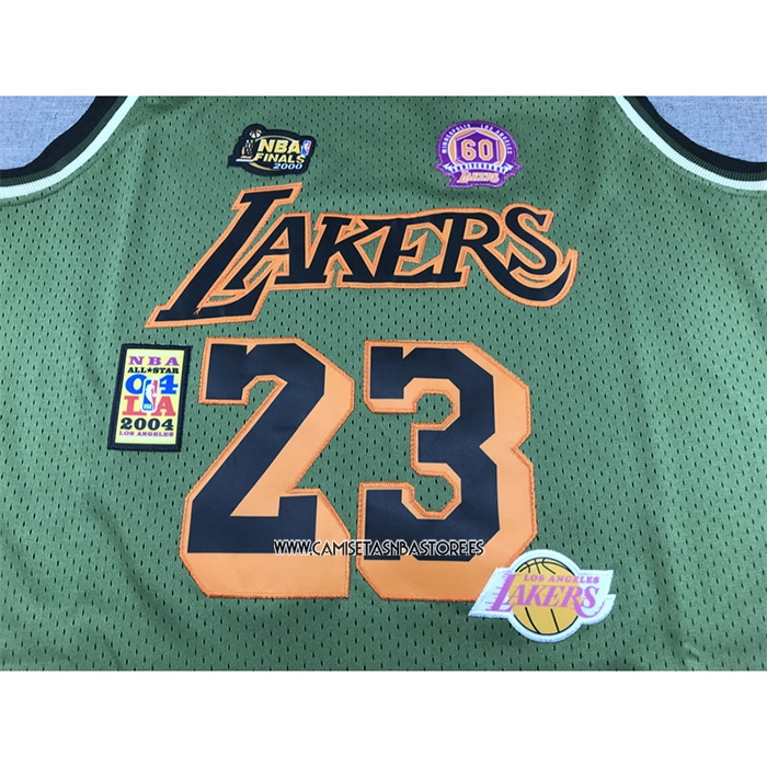 Lebron James NO 23 Camiseta Los Angeles Lakers Mitchell & Ness 2018-19 Verde